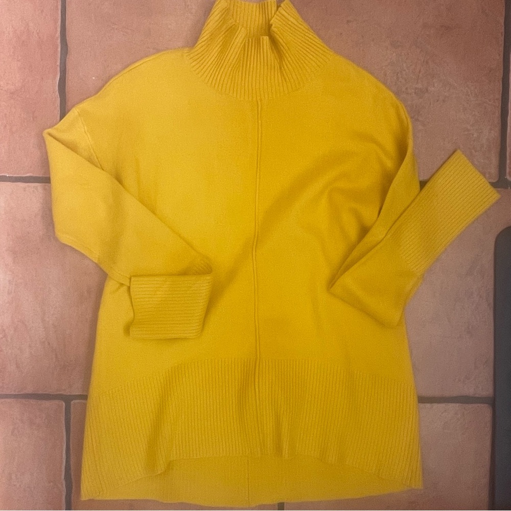 French connection super soft mustard Yellow faux Turtleneck Sweater